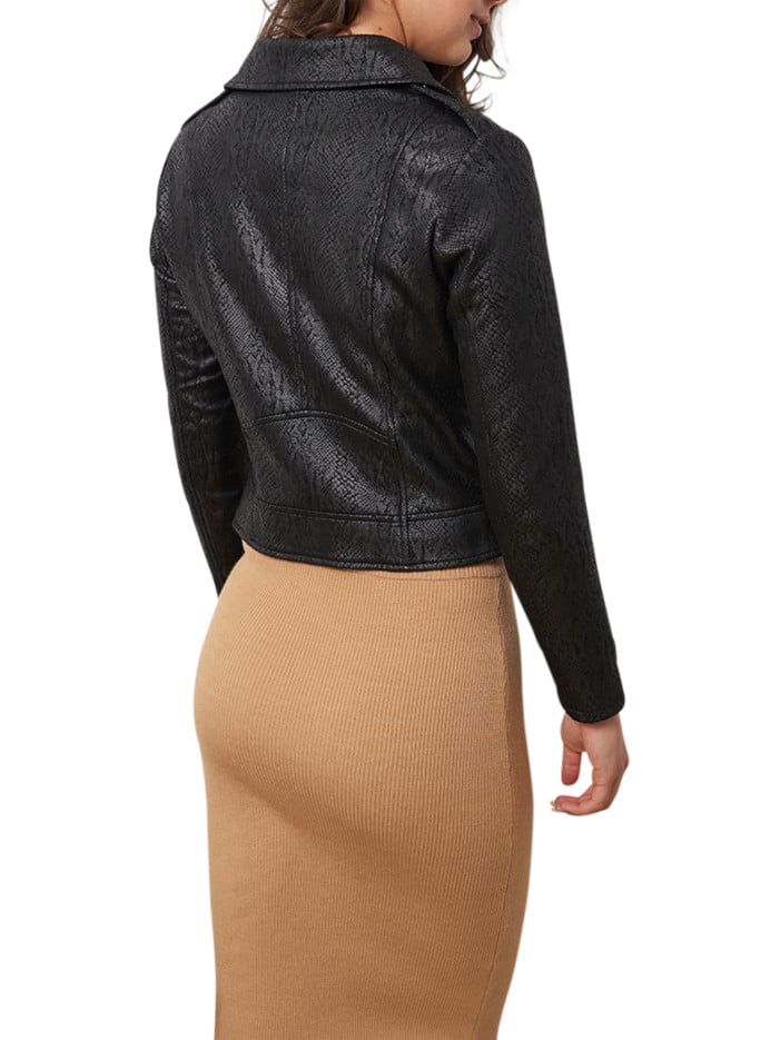 Blouson noir à imprimé...