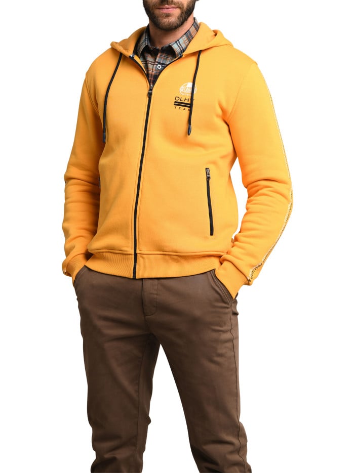 Gilet en coton jaune uni...