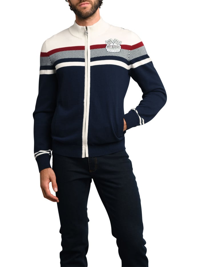 Gilet marine rayé avec une...