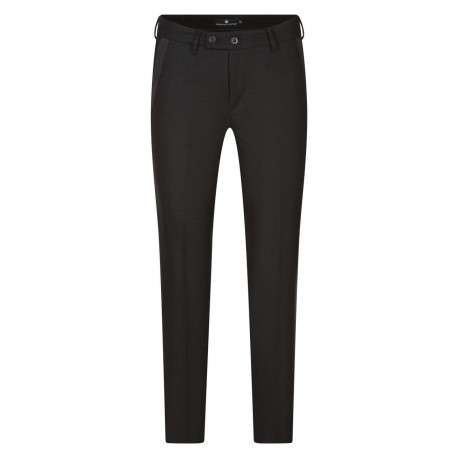 Pantalon Tessa Socially noir uni avec une coupe slim et tissu en nid d'abeille