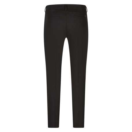 Pantalon Tessa Socially noir uni avec une coupe slim et tissu en nid d'abeille - Image 2