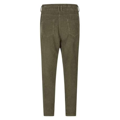 Pantalon Lara Veluto en coton kaki uni, coupe boyfriend en velours côtelé - Image 4