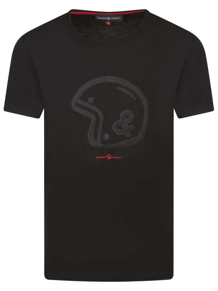 T-shirt en coton noir avec...