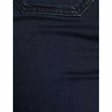 Jean en coton mélangé brut uni à coupe bootcut et nattes denim à la taille - Image 5