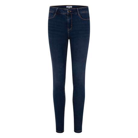 Jean en coton mélangé brut uni avec une coupe slim et 4 poches
