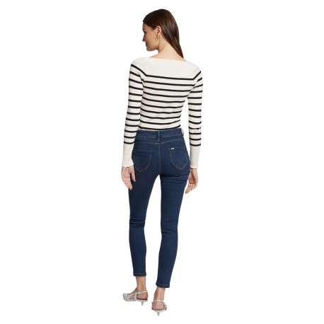 Jean en coton mélangé brut uni avec une coupe slim et 4 poches - Image 3