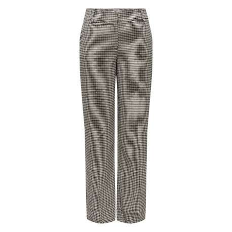 Pantalon chino beige imprimé pied de poule avec une coupe regular fit - Image 4