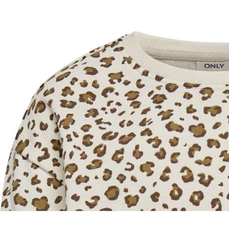 Sweat en coton mélangé léopard à coupe droite et avec un col rond - Image 3