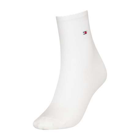 Chaussettes hautes blanches unies et dentelées à coupe mi-haute