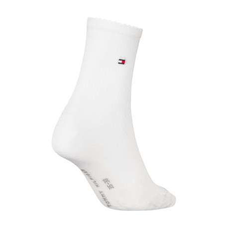 Chaussettes hautes blanches unies et dentelées à coupe mi-haute - Image 2