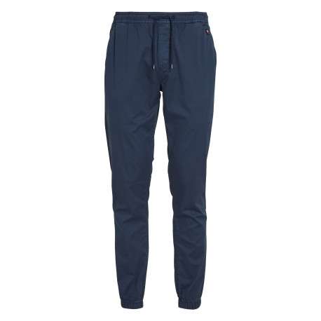 Pantalon de jogging en coton biologique bleu marine uni à coupe slim
