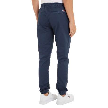 Pantalon de jogging en coton biologique bleu marine uni à coupe slim - Image 2