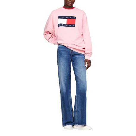 Jean en coton régénératif bleu délavé aux cuisses à coupe bootcut - Image 3
