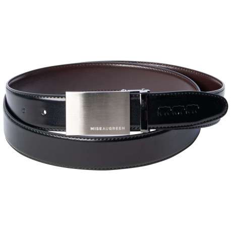 Ceinture en coton noire unie avec un passant rectangle argenté