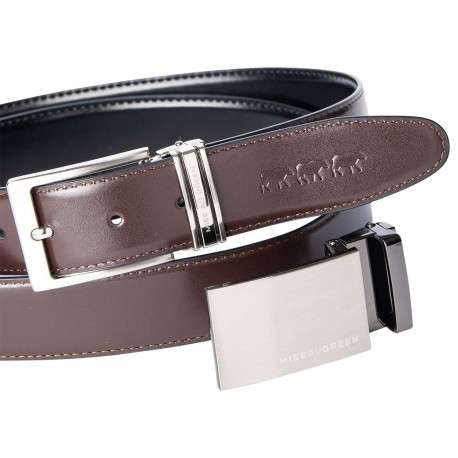 Ceinture en coton noire unie avec un passant rectangle argenté - Image 2
