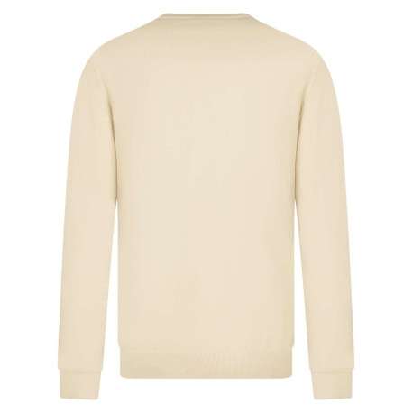 Pull beige uni avec une coupe droite à col rond et logo iconique - Image 2