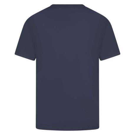 T-shirt en coton marine uni avec nom iconique et une coupe droite - Image 2