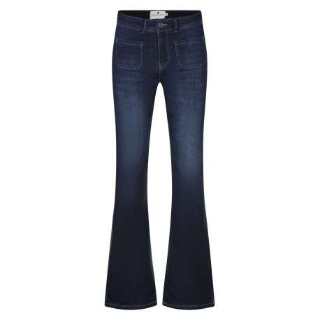 Jean nuit avec une coupe droite à fermeture zippée et boutonnée