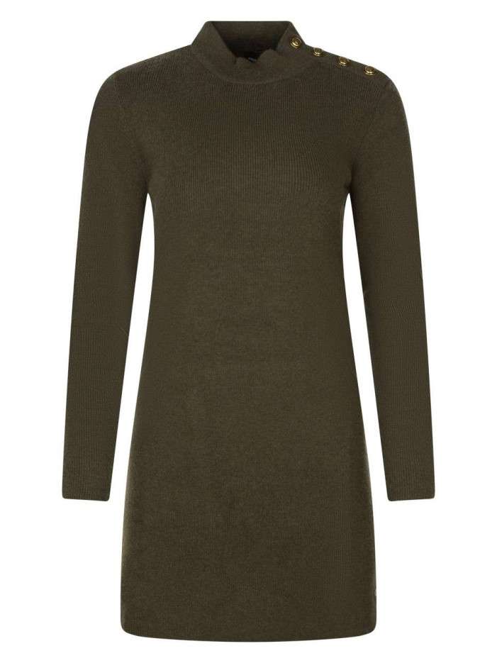 Robe courte kaki unie avec...