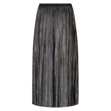 Jupe longue anthracite unie avec une coupe droite et une taille élastiquée - Image 2