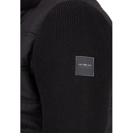 Gilet en coton biologique noir uni avec une coupe droite et fermeture zippée - Image 3