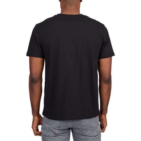 T-shirt en coton biologique noir uni avec une coupe droite et un col rond - Image 2