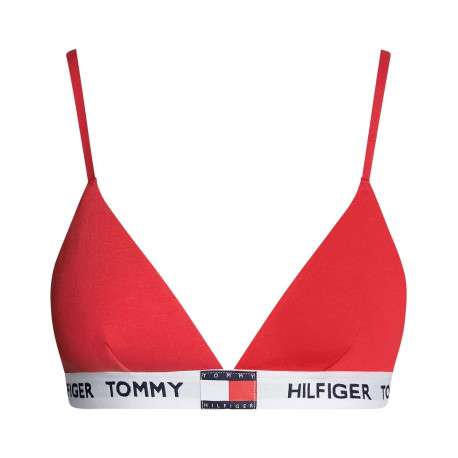 Soutien-Gorge en coton rouge uni avec bretelles réglables et marque