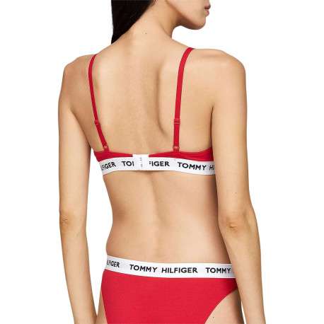 Soutien-Gorge en coton rouge uni avec bretelles réglables et marque - Image 2