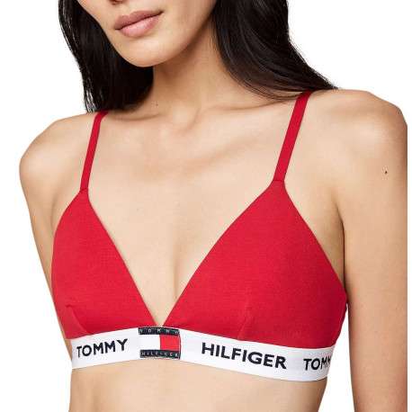 Soutien-Gorge en coton rouge uni avec bretelles réglables et marque - Image 3