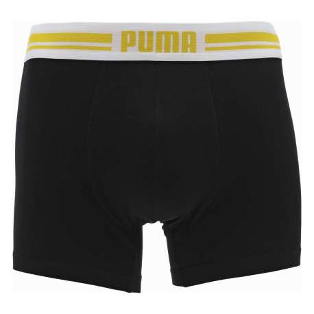 Lot de 2 Boxers classiques en coton noir uni à taille élastiquée - Image 2