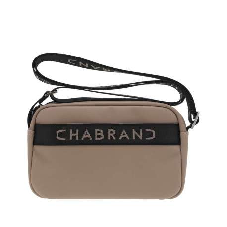 Sacoche beige unie avec une sangle réglable et plusieurs poches