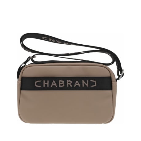 Sacoche beige unie avec une sangle réglable et plusieurs poches