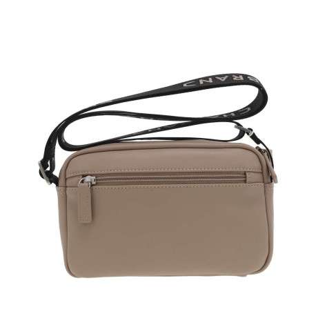 Sacoche beige unie avec une sangle réglable et plusieurs poches - Image 3