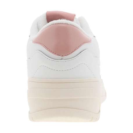 Sneakers multisport blanches et rose pâle à talon plat et à lacets plats blancs - Image 6