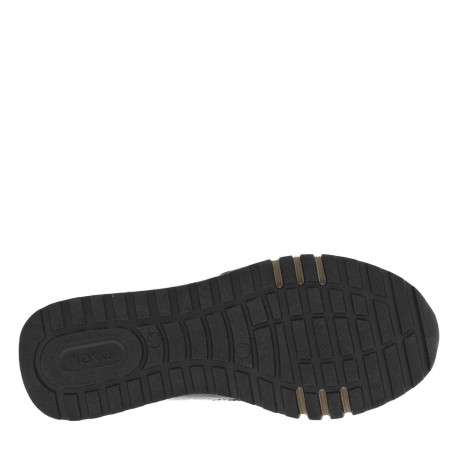 Baskets running noires à semelles plates avec lacets noirs plats et zip - Image 5