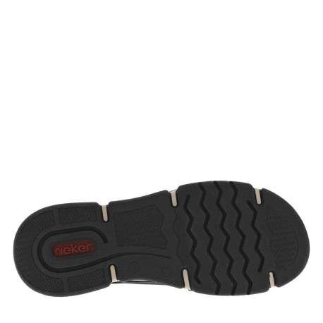 Sneakers noires à talon compensé bas avec semelle beige et zip latéral - Image 5