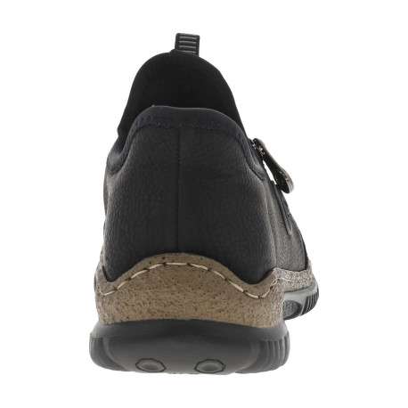 Sneakers noires à talon plat et à lacets élastiqués avec stoppeur - Image 6