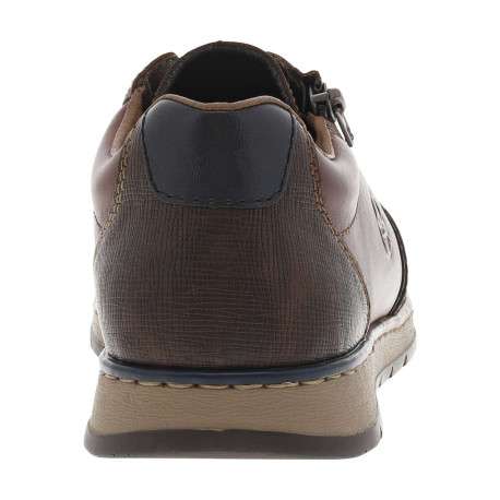 Sneakers marron à talon plat et à lacets plats et zip latéral - Image 6