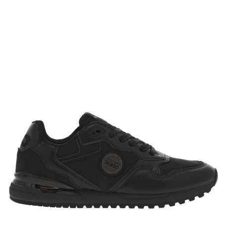 Sneakers noires à talon plat et à lacets plats noirs avec patch - Image 2