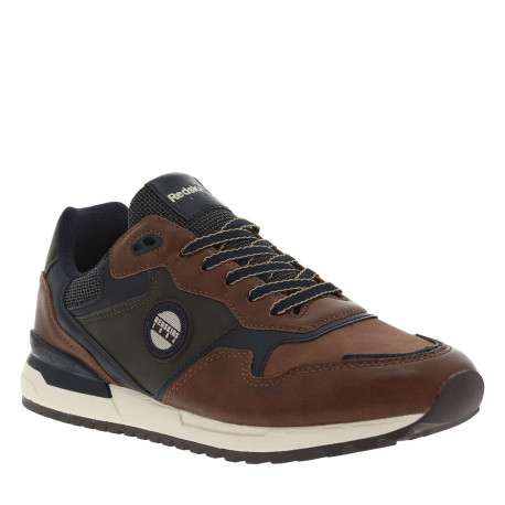Sneakers brandy à talon plat et à lacets plats bicolores et patch rond - Image 3