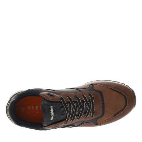Sneakers brandy à talon plat et à lacets plats bicolores et patch rond - Image 4