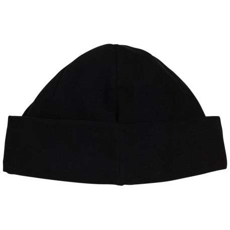 Bonnet en coton noir uni en polaire avec nom de la marque sur l'avant - Image 2