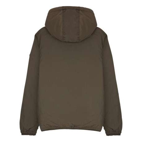 Blouson déperlant kaki avec zip tricolore, col à capuche et 4 poches - Image 2
