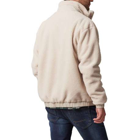 Blouson écru bi-matière à coupe oversize et avec un col montant - Image 2