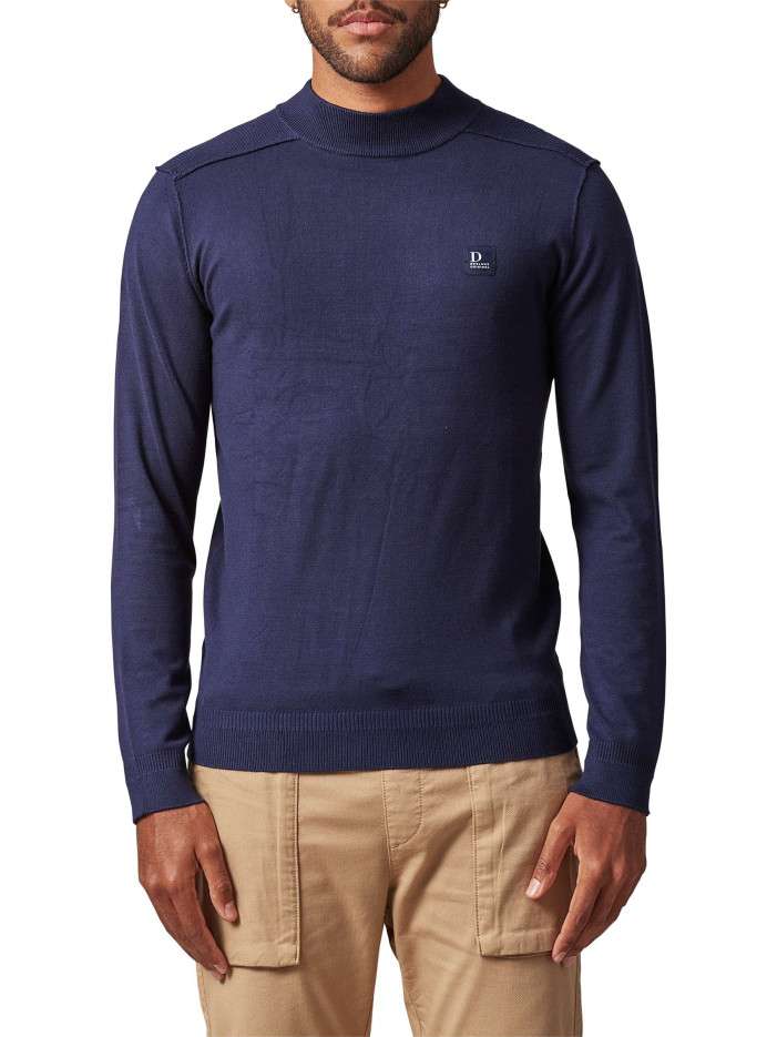 Pull bleu marine uni à...