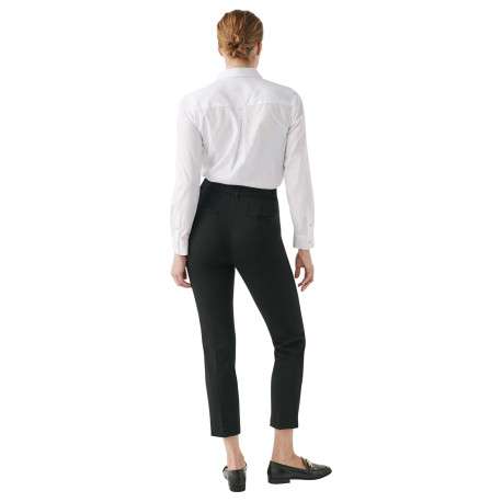 Chino noir uni à coupe droite avec poches passepoilées arrière - Image 2