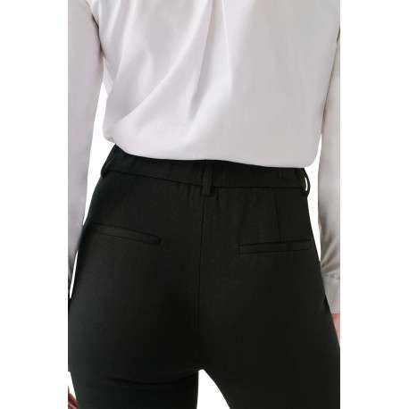 Chino noir uni à coupe droite avec poches passepoilées arrière - Image 3