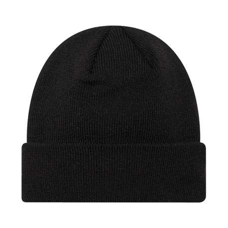 Bonnet noir uni avec de la broderie jaune fluo à l'avant sur le revers - Image 2