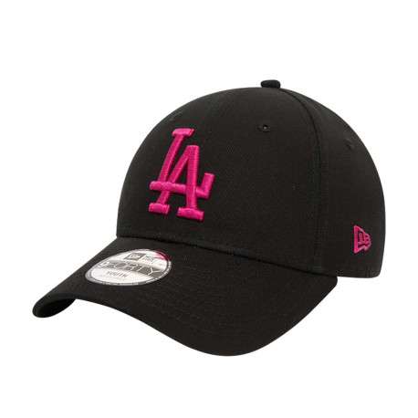 Casquette strapback en coton noire unie avec de la broderie fuchsia - Image 3