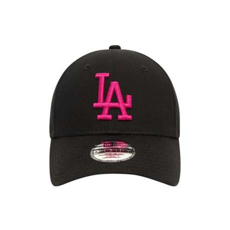 Casquette strapback en coton noire unie avec de la broderie fuchsia - Image 5
